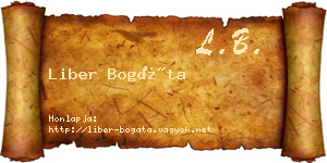 Liber Bogáta névjegykártya